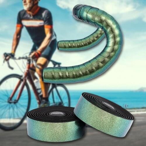 1 Set Bike Grip Tape Anti-skid EVA Faux Leather Bike Handle Tape Colorful Gradient Color Changing Bar Tape Handlebar Accessories