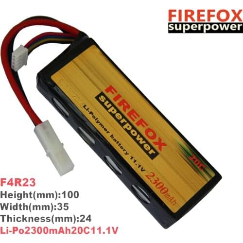 1pcs 100% Orginal FireFox 11.1V 2300mAh 20C Li Po AEG Airsoft Battery F4R23