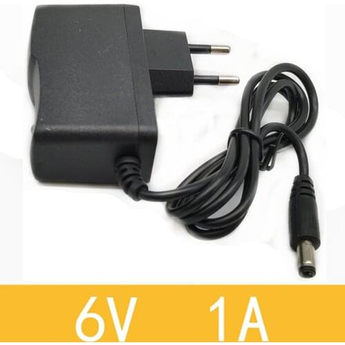1PCS 6V1A New AC 100V-240V Converter Adapter DC 6V 1A 1000mA Power Supply EU Plug DC 5.5mm x 2.1mm