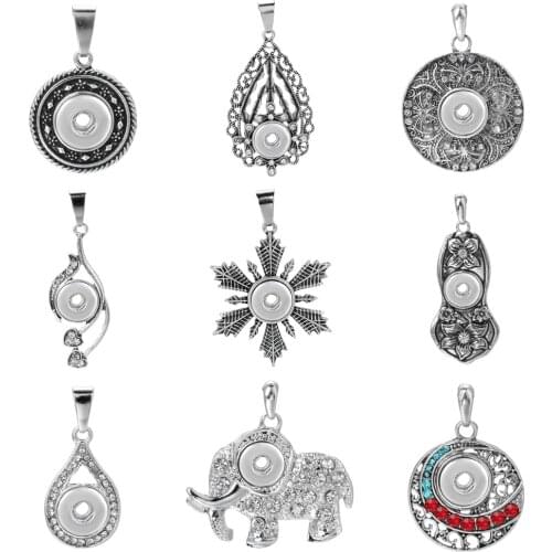 10pcs/lot Wholesale Snap Jewelry Metal Snap Button Pendant 12mm Snap Pendant Necklace For Women Girls DIY Button Jewelry