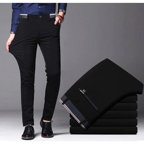 2020 Official Business Casual Suit Pants For Men Fashion Long Pants Male Cotton Solid Wedding Dress Slim Fit Plus Big Size 28-40