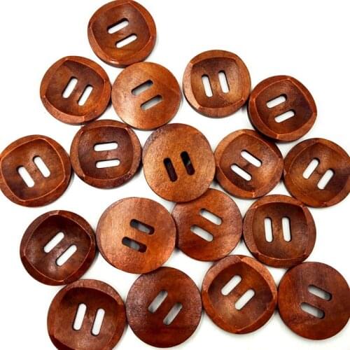 25Pcs/Pack Round 2 Holes Wood Sewing Buttons 30mm Craft Clothes DIY Scrapbook
