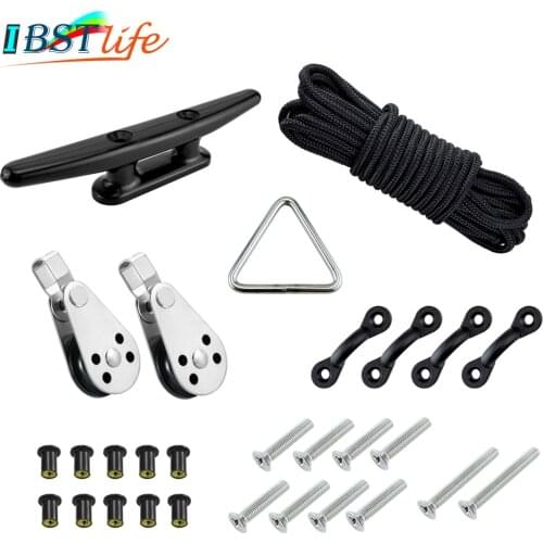 30ft Rope Water Sports Kayak Accessories Canoe Anchor Trolley Kits System Pulleys Cleats Pad Eyes Well Nuts Screws Boats Deck