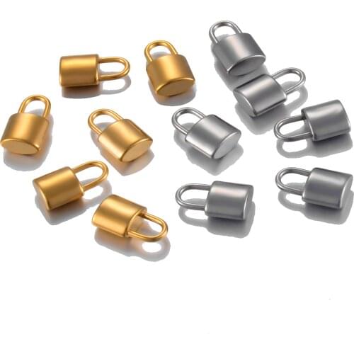 5pcs/Lot Stainless Steel Solid Lock Necklace Pendant PadLock Charms Handcrafted Accessories DIY Jewelry Making Findings