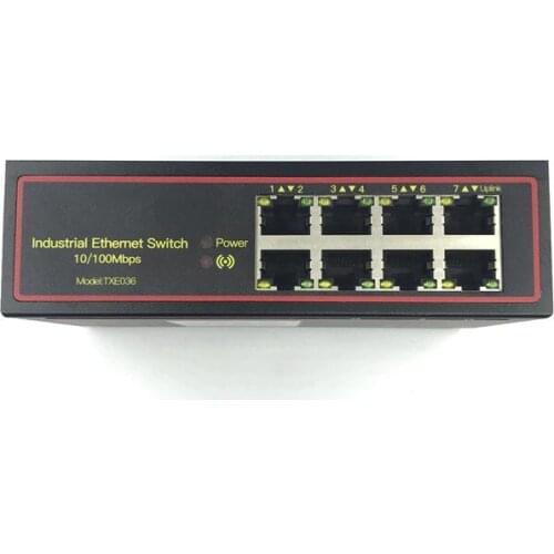5V-58V 8 port 10/100M DIN-Rail Unmanaged industrial Ethernet Switches 8 port ethernet switch