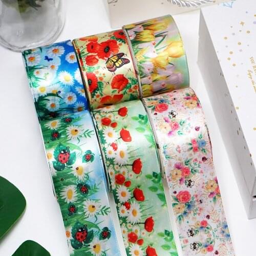 DIY Cartoon Printed Grosgrain Ribbon For Craft Supplies Sewing Accessories 5 Yards. MR6