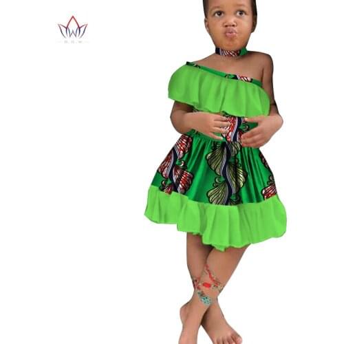 Africa Children Clothing Dashiki 2019 New Fashion Cute Girls Dresses Bazin Riche Sweet African traditional clothing WYT222