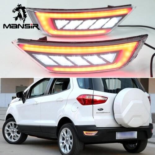 Car LED Rear bumper lights Assembly Rear Fog Lamp Auto Brake Reflector For Ford Ecosport 2013 -2017 2018 2019 Auto Bulb Brake