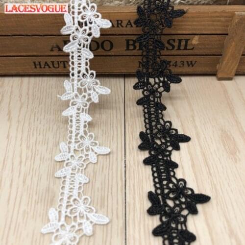 14 yards 3cm White Embroidery lace ribbon Necklace material DIY patchwork Dress edge Garment needlework sewing accessories 444