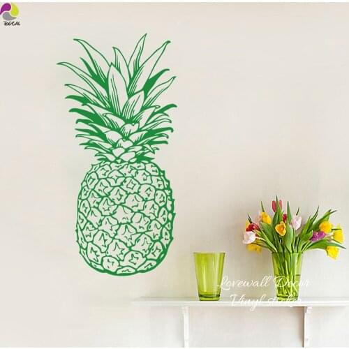 Large Pineapple Wall Sticker Baby Nursery Kids Room Pine Fruit Food Kitchen Coffee Wall Window Decal Glass Vinyl Decor