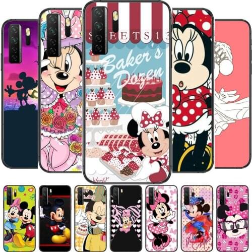 Pink Dress Minnie Mouse Black Soft Cover The Pooh For Huawei Nova 8 7 6 SE 5T 7i 5i 5Z 5 4 4E 3 3i 3E 2i Pro Phone Case cases