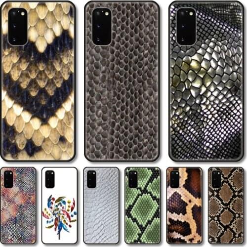 Snake skin Phone Case For Samsung Galaxy Note S21 20 10 9 E Lite UW Ultra 5G PRO Black Shell Cover