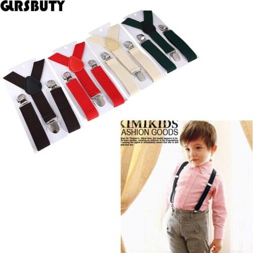 Baby Kids Suspenders Y Back Elastic Clip Suspender GLRSBUTY Adjustable Elastic Solid Color Belt Boys Girl for Wedding Party Gift