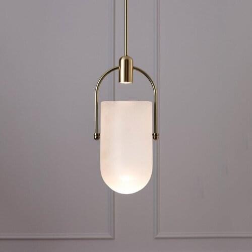 Europe post modern all copper glass living room chandelier simple dining room study bedside bedroom small Chandelier