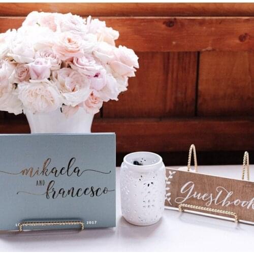 HorizontalWedding wedding guestbook wedding album custom guest book landscape guest book real gold foil guest book