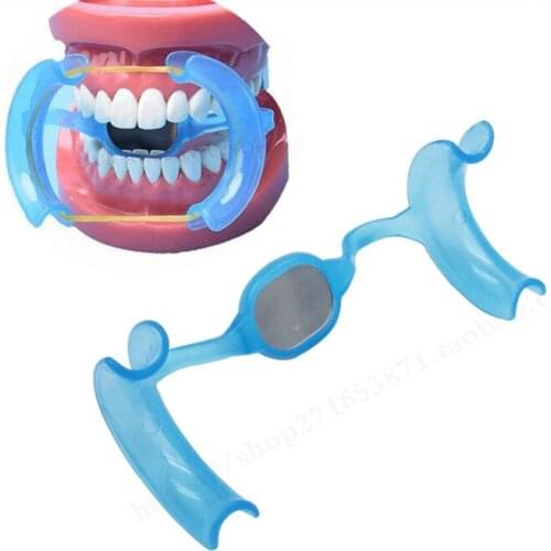 50Pcs/lot M Shape Mouth Opener with Mirrors Intraoral Cheek Retractor Orthodontic Braces Dental Dentist Materials Tools