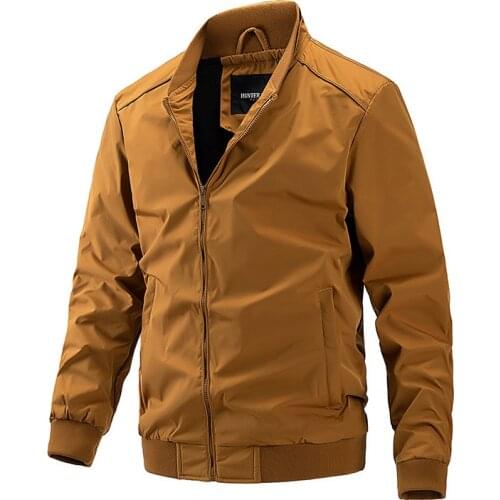 Sports Jacket Men Casual Solid Color Streetwear Men Autumn New Stand Collar Business Mens Jacket Casual Thin Baseball Jacket