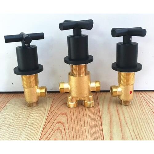Matte Black Solid Brass 5 Holes Jacuzzi Bathtub Faucet Control Valve Hot and Cold Bathtub Tap Accessories