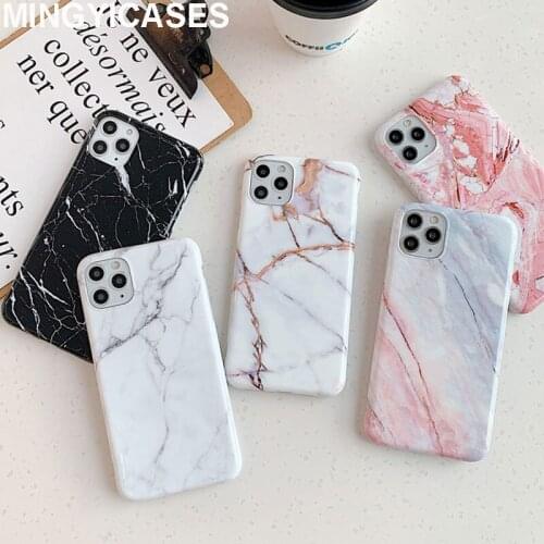 Matte Marble Case For iphone 7 8 Plus Case For iphone 11 Pro XS Max X XR Plus Phone Case Silicone Soft TPU IMD Back Cover Shell