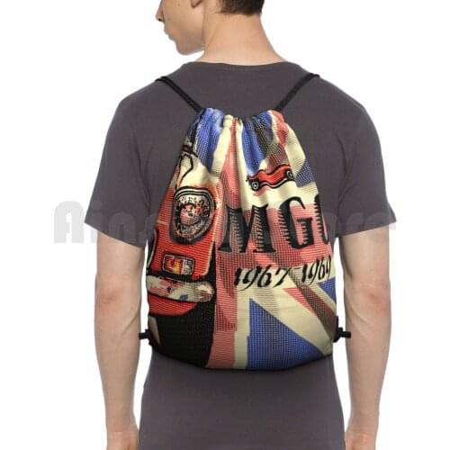 Mgc 67-69 Backpack Drawstring Bags Gym Bag Waterproof Mg Mgb Mgc Vintage Classic Car Vehicle Rover British English Union