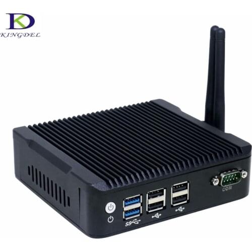 Fanless Mini PC Windows 10 Intel NUC N3160 Barebone Mini PC 2 Lan HDMI 4K HTPC Nano Industrial nettop pc TV Box VESA 8G RAM 512G