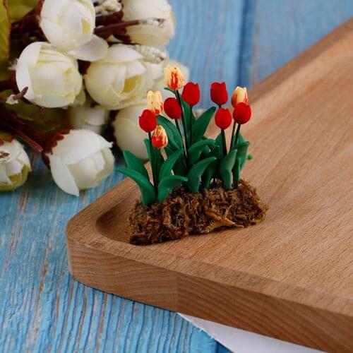 New arrival 1/12 Scale Miniature Resin Hanging Tulip Flower Dollhouse Fairy Garden Decor Doll House Accessories Toys & Hobbies