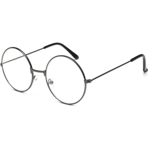 Fashion Vintage Clear Lens Glasses Women Nerd Geek Eyewear Retro Metal Frame Eyeglasses Black Oversized Round Circle Eye Glasses