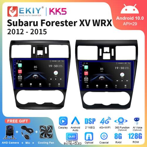 EKIY QLED 1280*720P Car Radio Android 10 For Subaru Forester XV WRX 2012-2015 Stereo GPS Navi Multimedia Video Player Head Unit