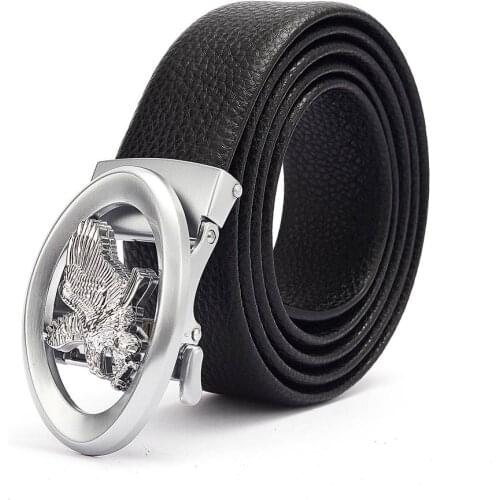 Eagle Buckle Men Automatic Buckle Belt Male Waistband Fashion Leather Strap Width:3.5cm 110-130cm