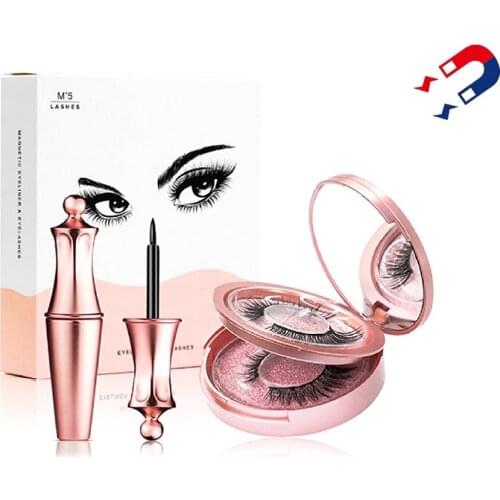 3d Magnetic Eyelashes and Eyeliner Set Natural Long False Mink Magnetic Lashes Wholesale In Bulk Reusable Beauty Make Up Tool