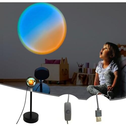 Sky Afterglow Lamp Photography Photo Projection Atmosphere Table Lamp Ocean Blue Floor Lamp Desktop Model Non-retractable 26cm
