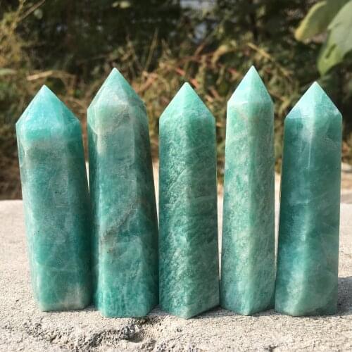Natural Quartz Amazonite Crystals Points Amazon Lucky Stone Wands Spiritual Chakras Healing
