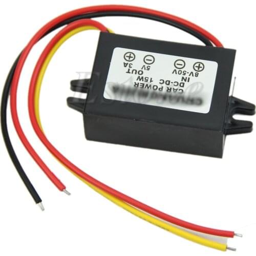 DC New Waterproof 12/24V to 5V 3A 15W Step-Down Converter Module Car Power