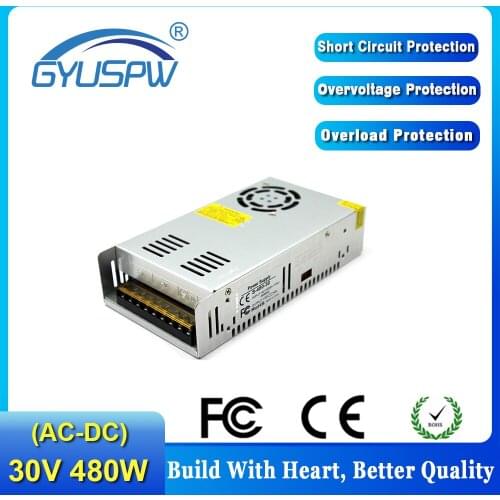 Single Output Switching Power Supply DC 30V 16A 480W Driver Transformers 220V 110V AC DC30V SMPS For LED Light CNC Router Motor