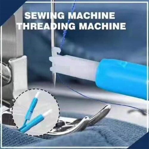 Useful DIY Needle Threader Hand Machine Sewing Automatic Thread Device For Elderly Housewife Quilting Tool Blue White