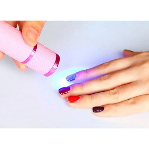 Portable Mini UV 9 LED Purple Light Nail Dryer Curing Lamp Flashlight Torch for Gel Nail Polish Art Light Lamp Machine Tools