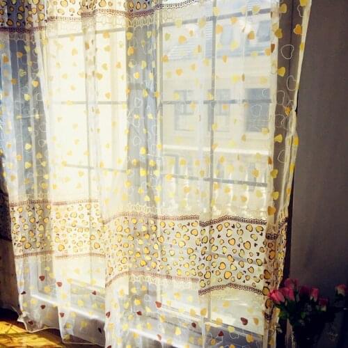 Pastoral Type voile sheer curtain tulle panel for living room bedroom shade window treatment curtain Free shipping