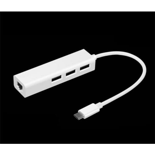 Multi USB C Hub to 3 USB 2.0 usb2.0 Ports With JR45 Ethernet Internet Port USB Type C Splitter Adapter For Macbook Smartphone