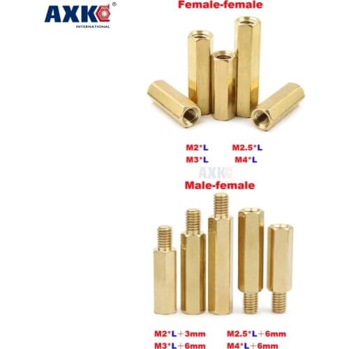 Single Head Hexagonal Copper Column M2 M2.5 M3 M4 Hex Nut Standoff Pillar M-F-F Male-Female Female Spacer PCB Board Motherboard