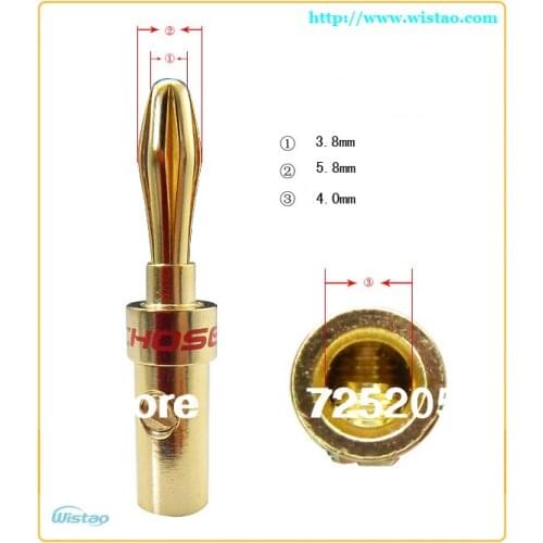 Banana Plug High Purity Copper Terminal 4N OFC conductor 24K gold plating First Choice for Your HIFI DIYFree Shipping