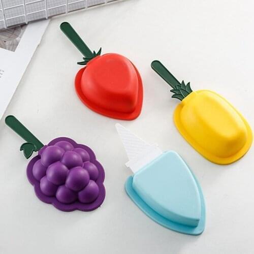 Silicone Popsicle Mold Set Cute Grape Pineapple Ice Cream Mold jelly Mould Ice Pop Mold DIY cocina accesorio