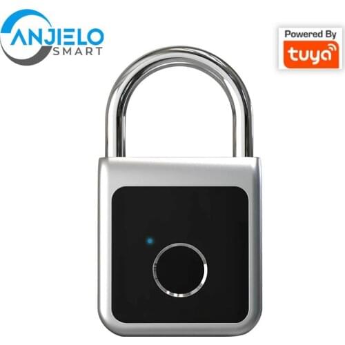 Tuya WiFi Smart Fingerprint Lock Electronic Bluetooth Intelligent Cabinet Lock Waterproof Padlock Lock Work with Alexa Google