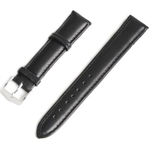 DIY 20mm Leather Watch Replacement Band Strap Watchband Black for Mem Women Dress Casual Watch Gift SB0461