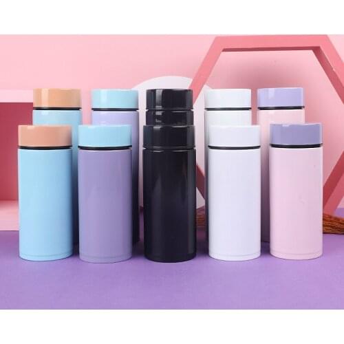 Male And Female Students Mini Stainless Steel Vacuum Cup Fashion Simple Sports Water Bottle Straight Body Warming Cup