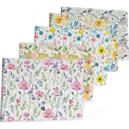 Fabric Colorful Small Flowers Designs Printed Polyester 50*145CM Cotton Twill Fabric Patchwor Printed