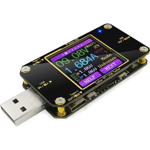 USB Voltage Tester and Current Tester with Bluetooth USB Power Meter Digital Voltage Power Display Color USB Multimeter