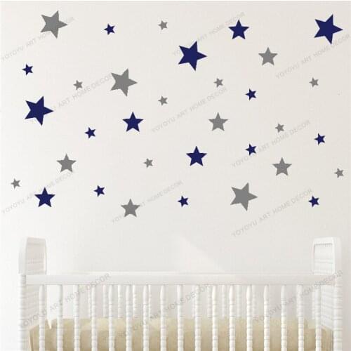 Star Wall Art stickers 2 Sizes 2 Colours, Stars Pattern wall decals, Star nursery wall stickers,Star decals yw-37