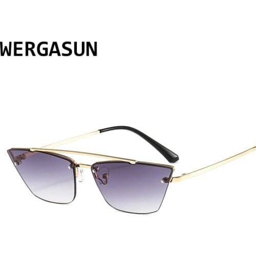 WERGASUN Fashion Cat Eye Sunglasses Women Brand Designer Luxury Sun Glasses for Women Square Shades Female Lady