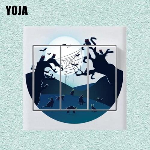 YOJA Cartoon Halloween Spooky Scary Owl Switch Decor Living Room Bedroom Wall Personalized Decals 10SS0288