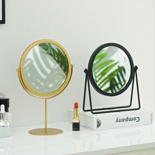 Makeup Mirror Espejo Nodic Style Round Mental Mirror For Dorm Room 거울 Зеркало с Подсветкой Miroir Desktop Mirrors